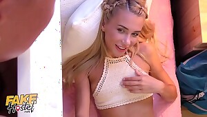 Turn Hostel hot tight body babe with small cute ass and wet pussy enduring seem like fuck